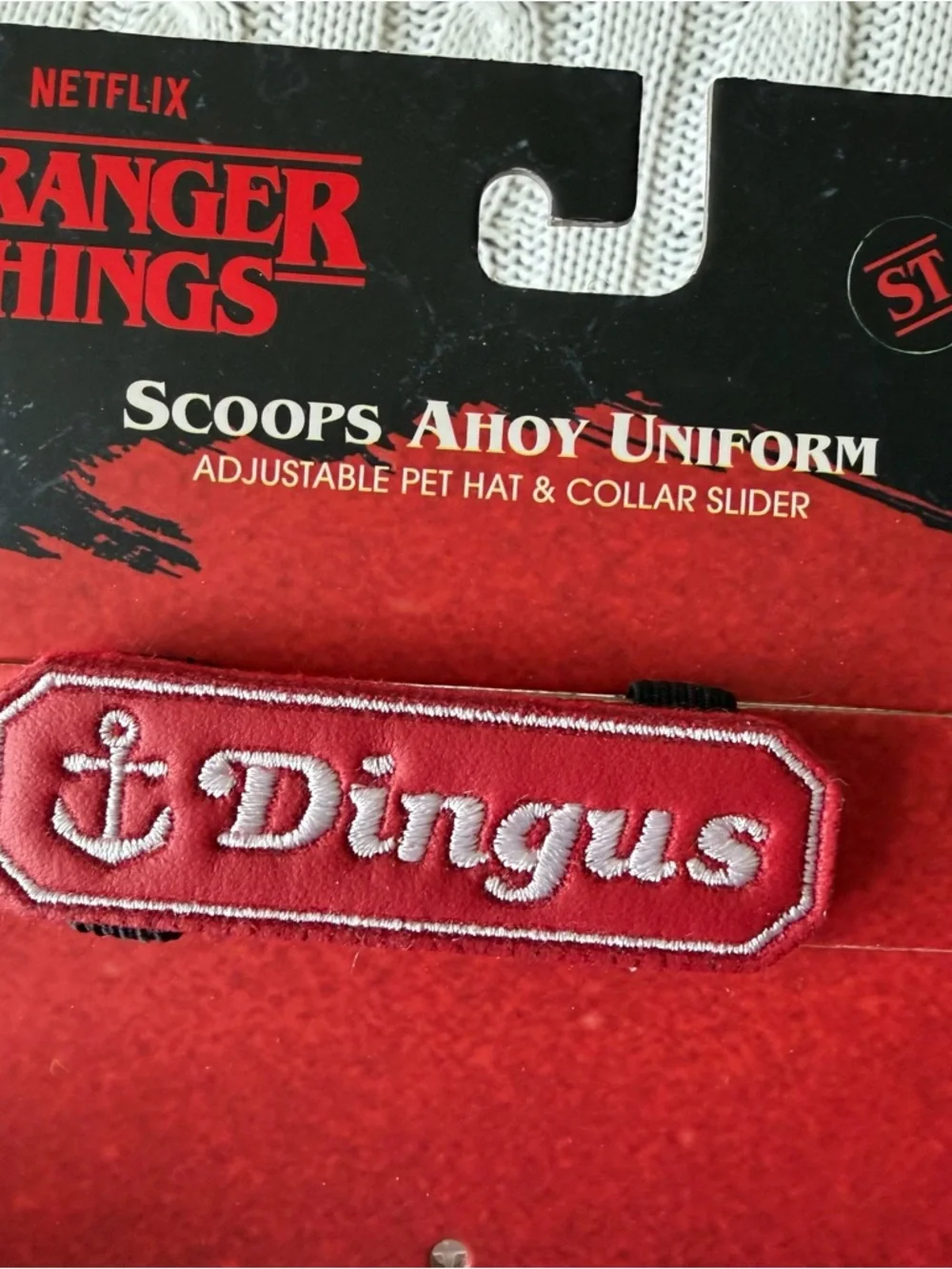 Stranger Things Halloween Costume NEW Scoops Ahoy Uniform Pet Hat Collar Dingus